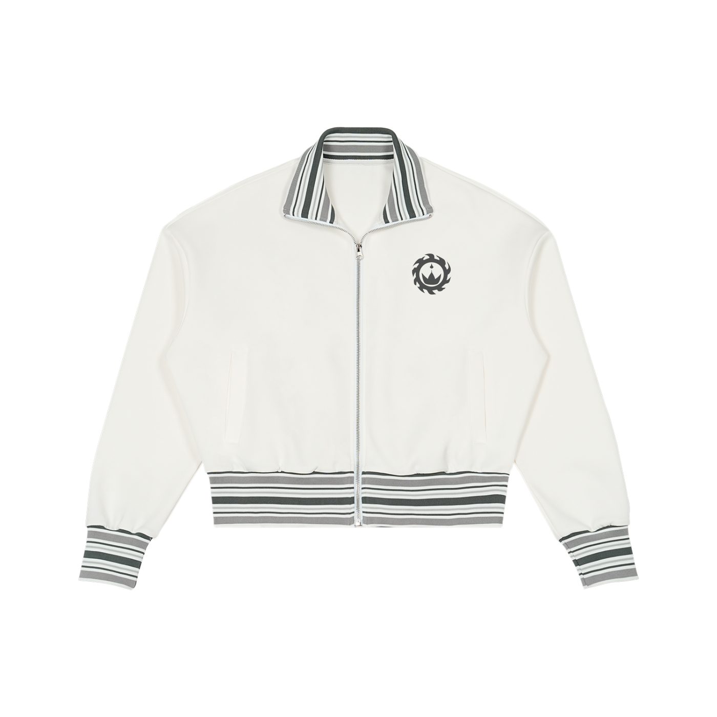 MV Crown Striped Rib Collar Zip Jacket