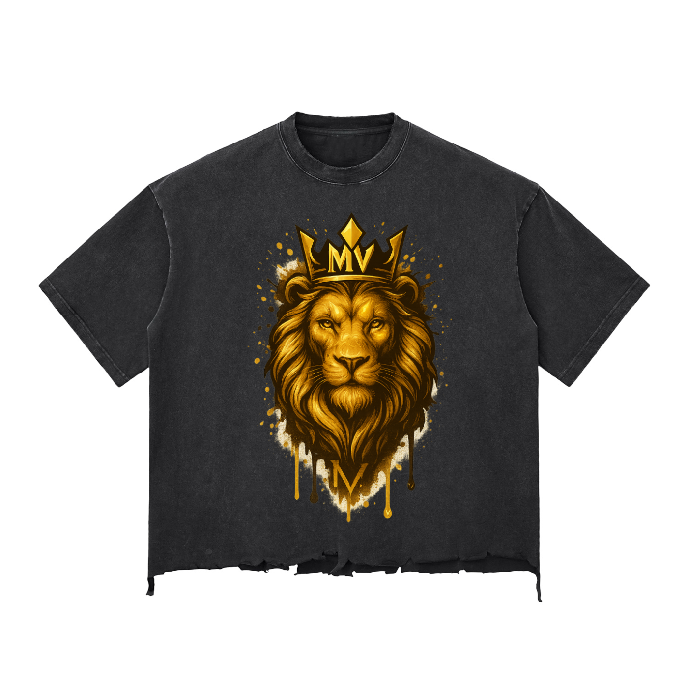 Snow Wash Raw-Hem Boxy T-shirt