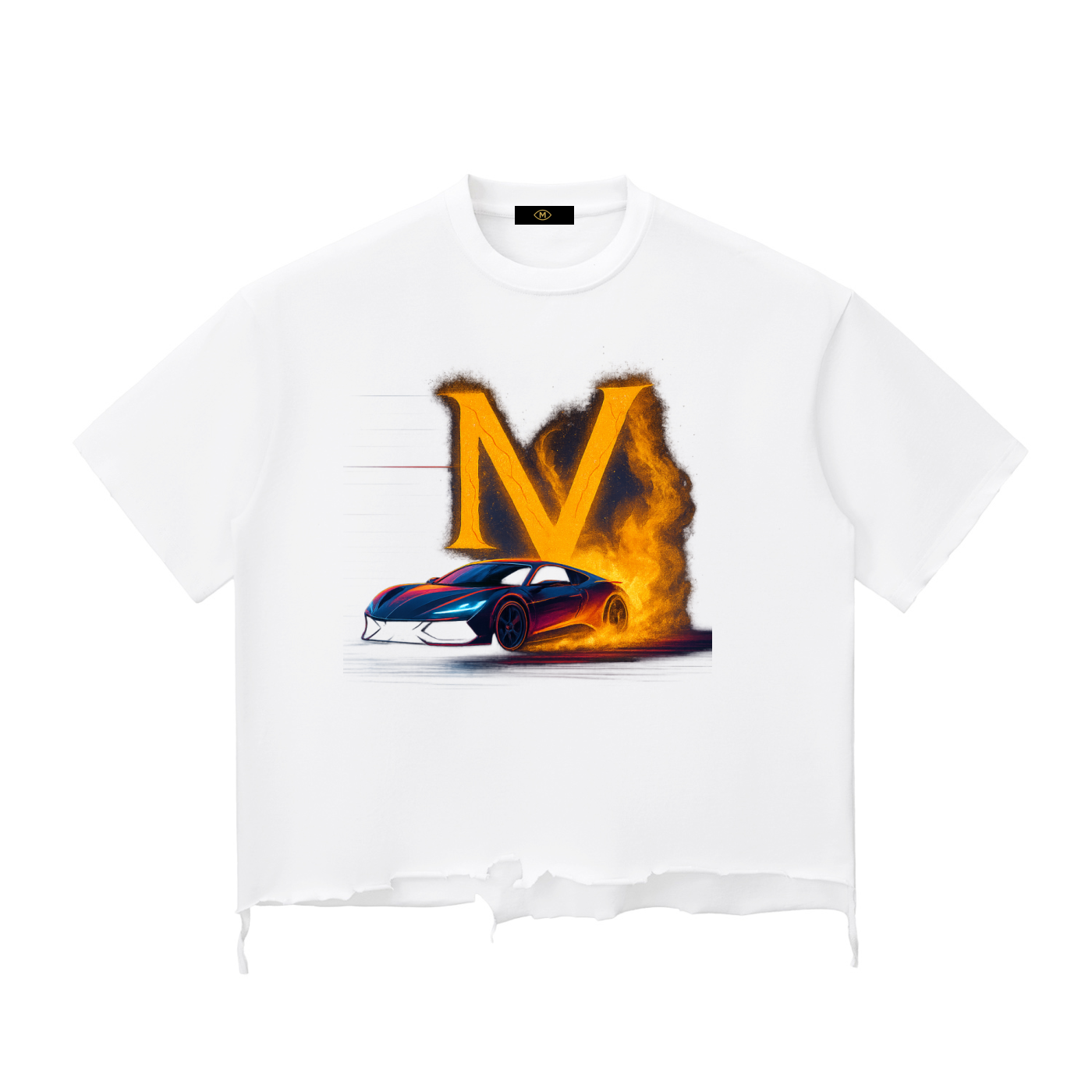 Snow Wash Raw-Hem Boxy T-shirt