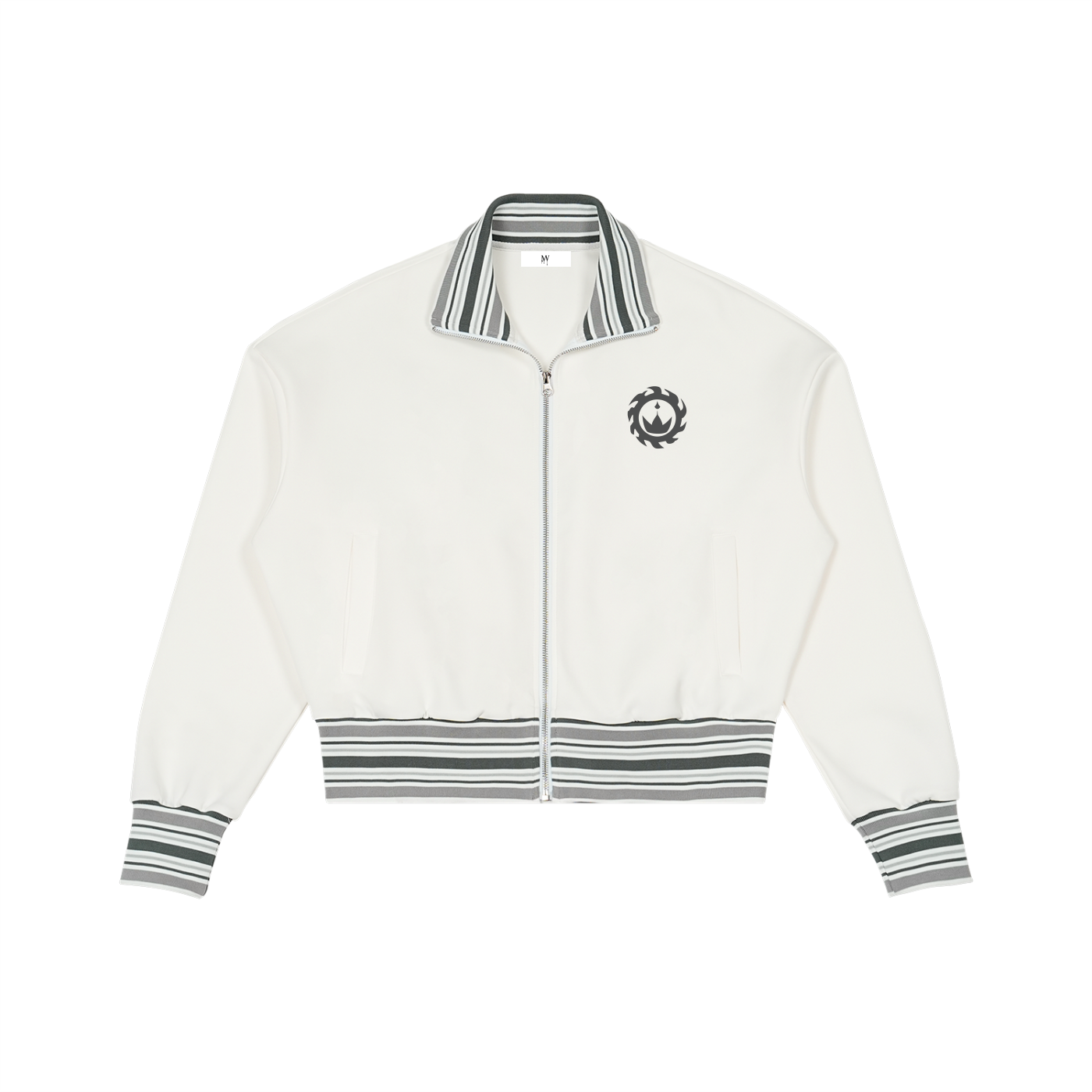 MV Crown Striped Rib Collar Zip Jacket