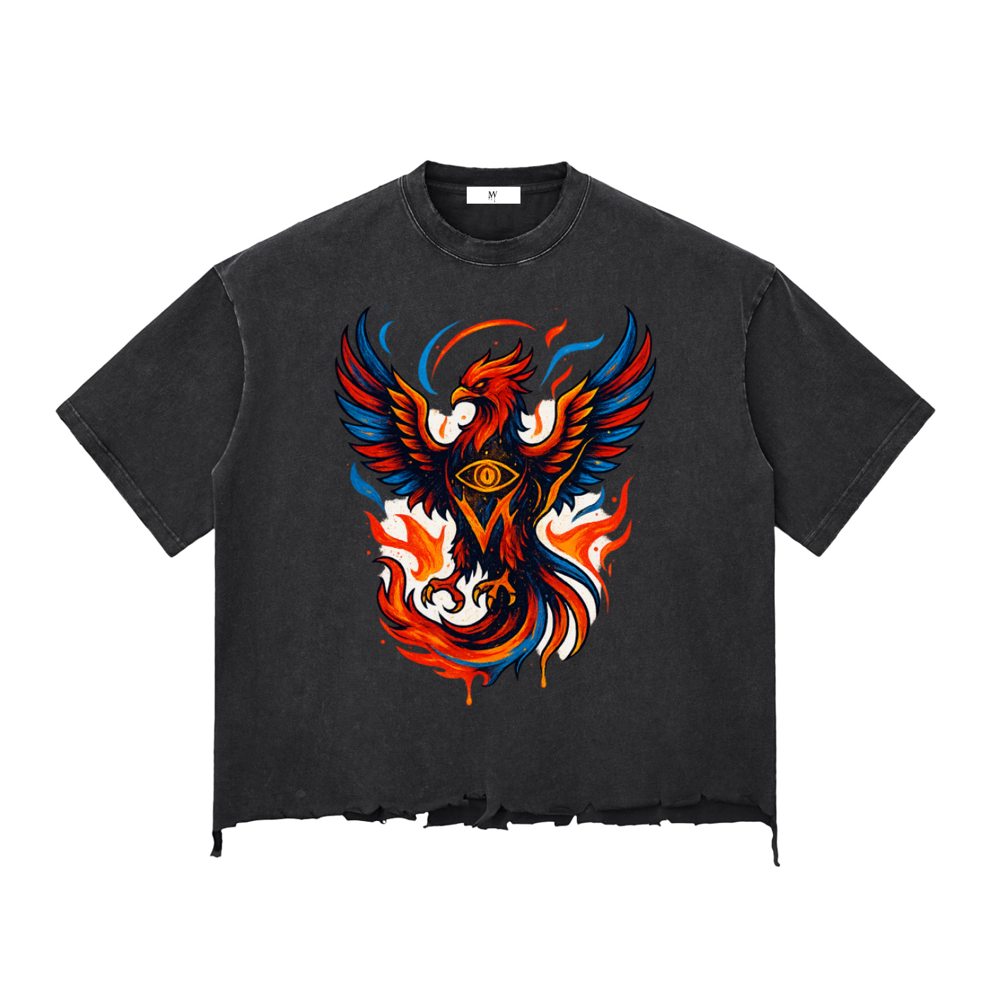 Snow Wash Raw-Hem Boxy T-shirt