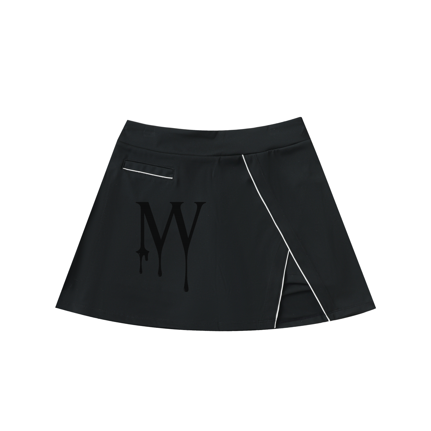 High-Waist Pocketed A-Line Skirt